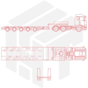 Пятиосный низкорамный раздвижной трал Kässbohrer LB5E