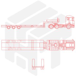 Трехосный низкорамный трал полуприцеп Kassbohrer LB3E