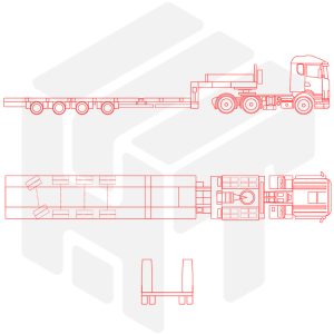 Четырехосный низкорамный трал Kassbohrer LB4E